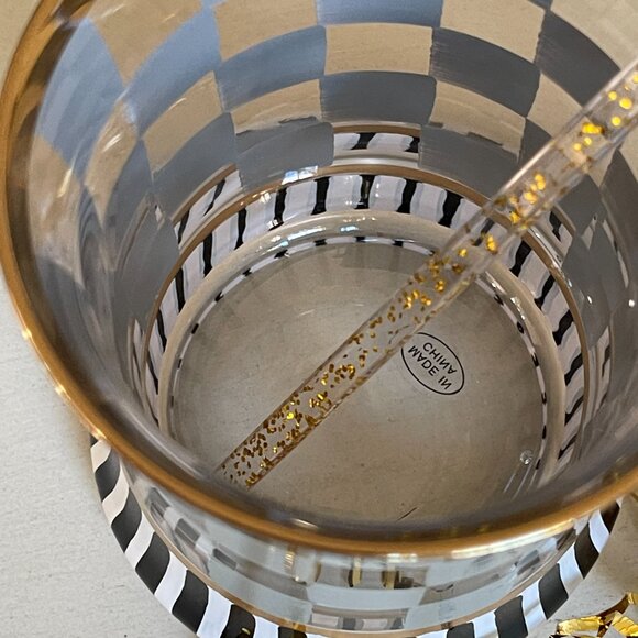 MacKenzie-Childs Carnival Sterling Tumbler Glasses (Set of 2)-NEW - Picture 5 of 12